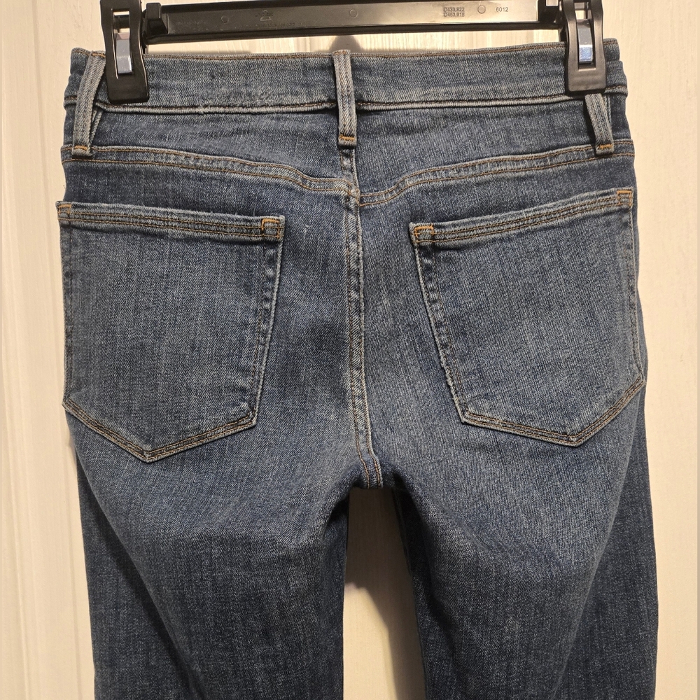 Frame Denim Le Nouveau Straight Jeans Sheffield Color Blue Size 24 - Picture 9 of 14